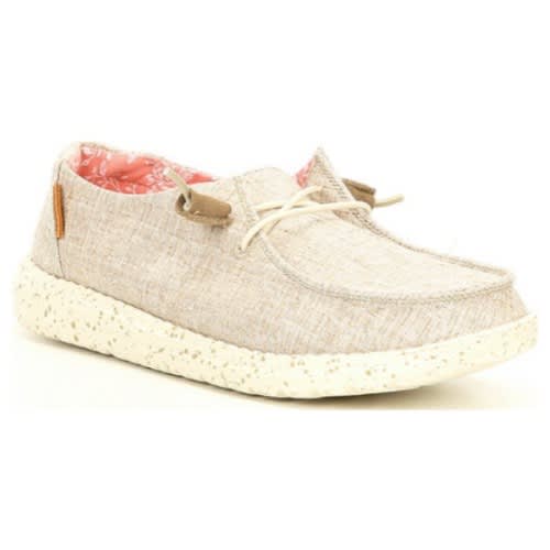 Wendy Chambray White Nut Loafers