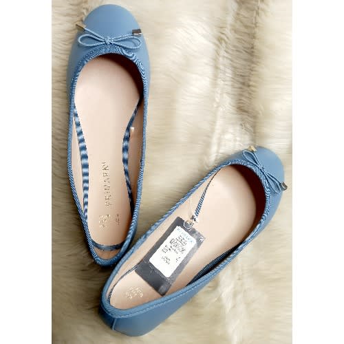 Ladies Plain Ballet Pumps - Sky Blue