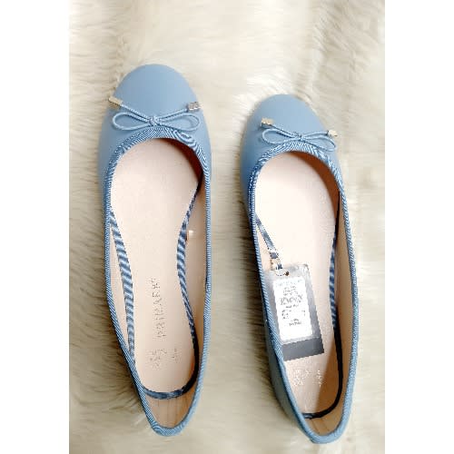 Ladies Plain Ballet Pumps - Sky Blue