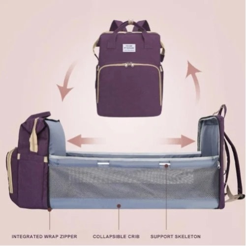 Multifunctional Baby Backpack / Diaper Bag With Convertible Crib Space