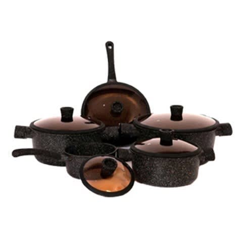 10 Pieces Cookware Set - Black