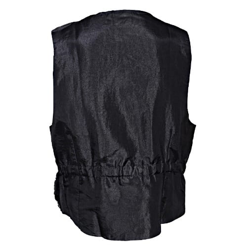 Wrap Around Patterned Waistcoat With Lapel- Grey & Black - Mwc-2820