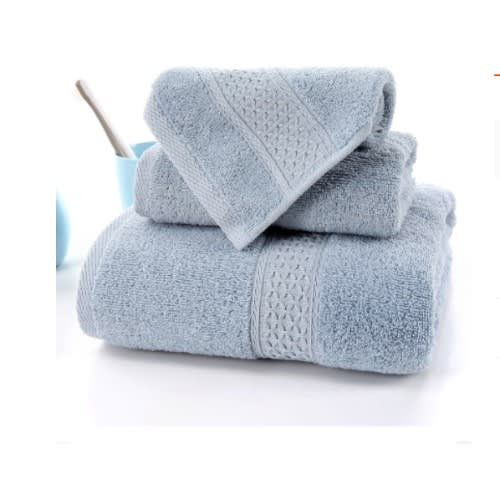 Super Absorbent Large Towels 3 In 1 Set - Grey Blue