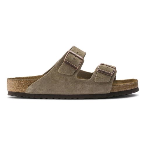 Leather Swede 2 Straps Birkenstock Slippers - Beige