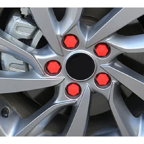 Car-styling Silica Gel Car Wheel Nut Protection Cover- Red - 20 pcs