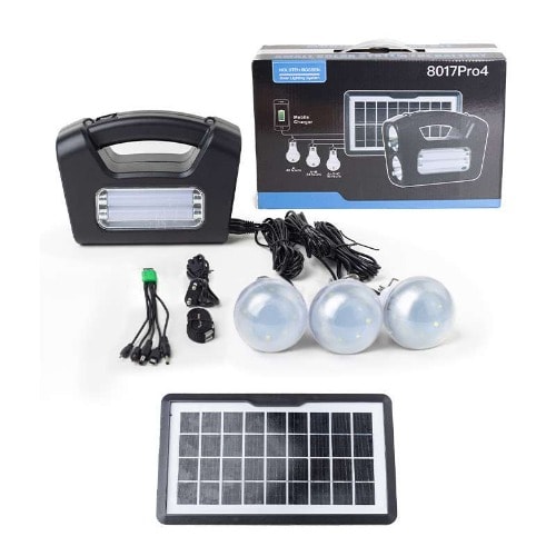 Solar Home Lighting System With 3 Pieces - 2W Super Bright Smds Bulbs