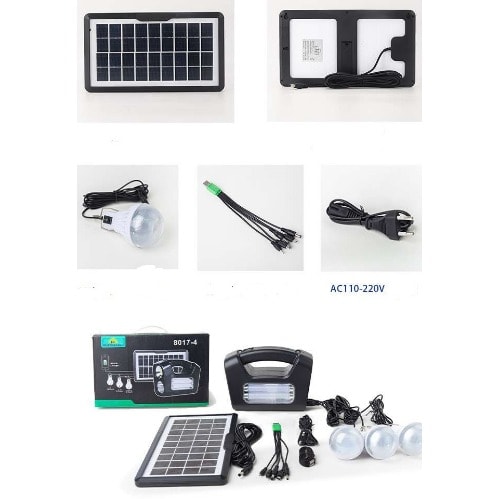 Solar Home Lighting System With 3 Pieces - 2W Super Bright Smds Bulbs