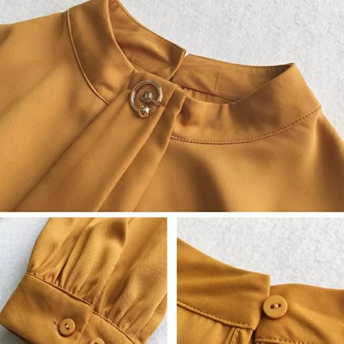 Neck Detail Blouse - Brown
