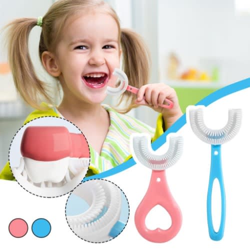 U-shaped Training Toothbrush For Kids - 1pc Blue