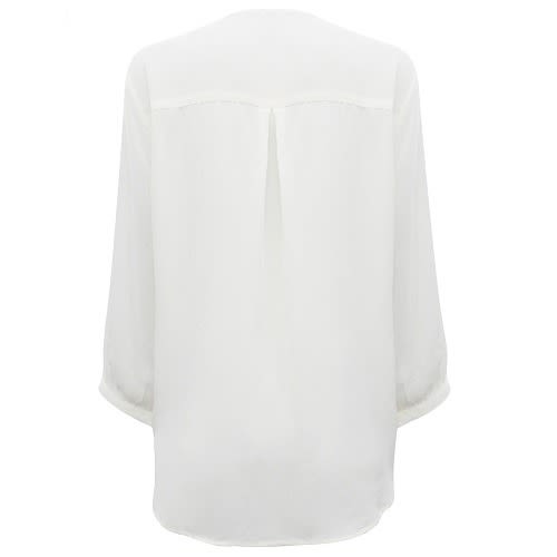 Ivory Semi Sheer Chiffon Crepe Blouse