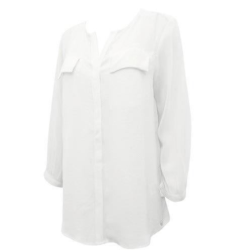 Ivory Semi Sheer Chiffon Crepe Blouse
