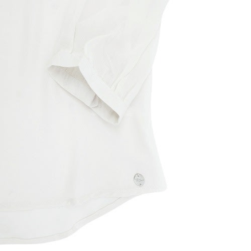 Ivory Semi Sheer Chiffon Crepe Blouse