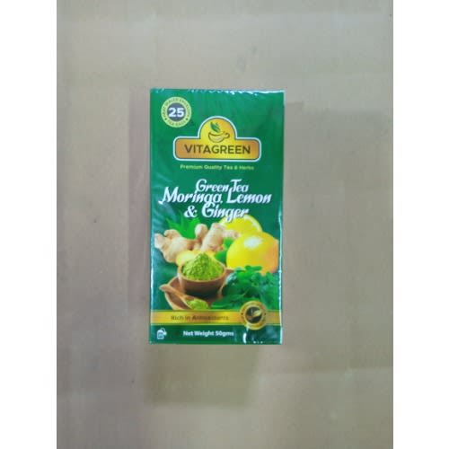 Vita Green Tea With Moringa - Ginger & Lemon - 25 Tea Bags