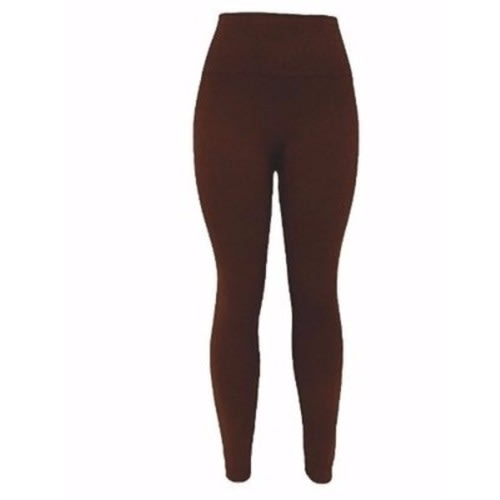 2 In 1 Ladies High Waist Thick Leggings - Brown & Black