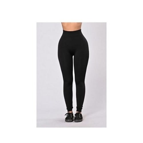 2 In 1 Ladies High Waist Thick Leggings - Brown & Black