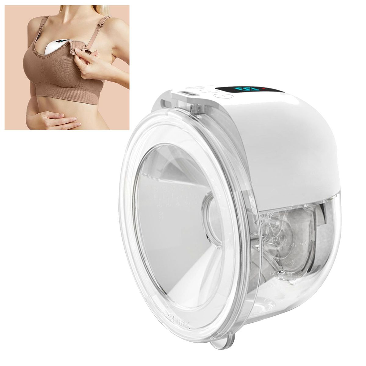 Wearable Breast Pump Rechargeable 3 Modes 9 Gears Hands