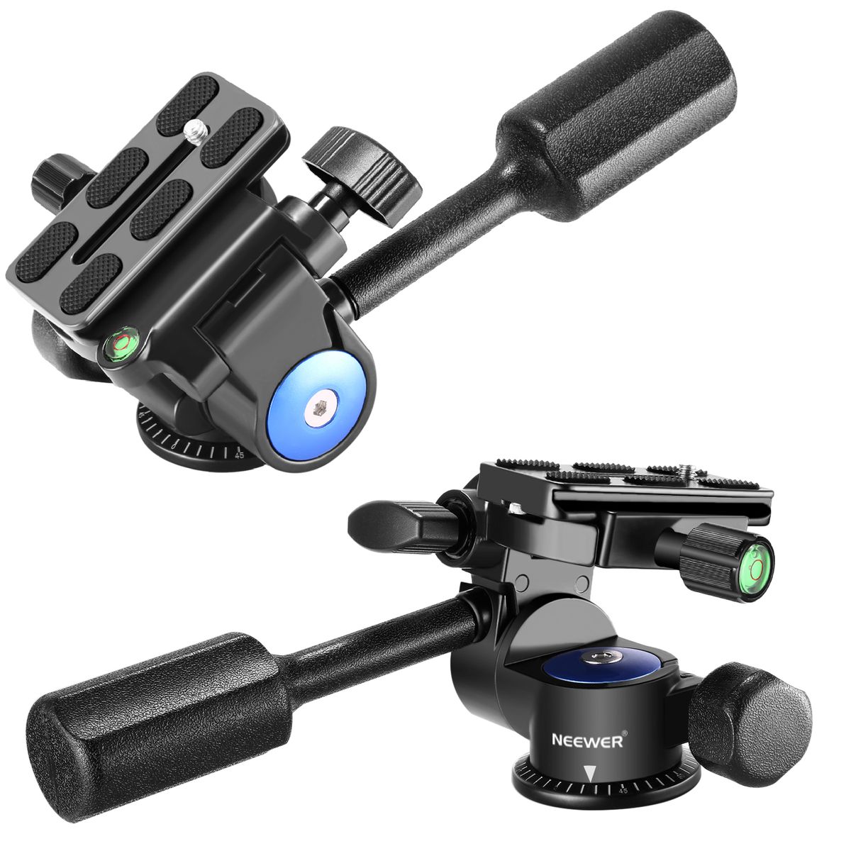 Heavy Duty Camera Tripod Handle Ball Head With 1/4 Inch Quick Shoe Plate,Three-Dimensional 360 Degree Rotation For Tripod,Monopod,Slider,DSLR Camera,Camcorder,Load Up To 22 Pounds/10 Kilograms