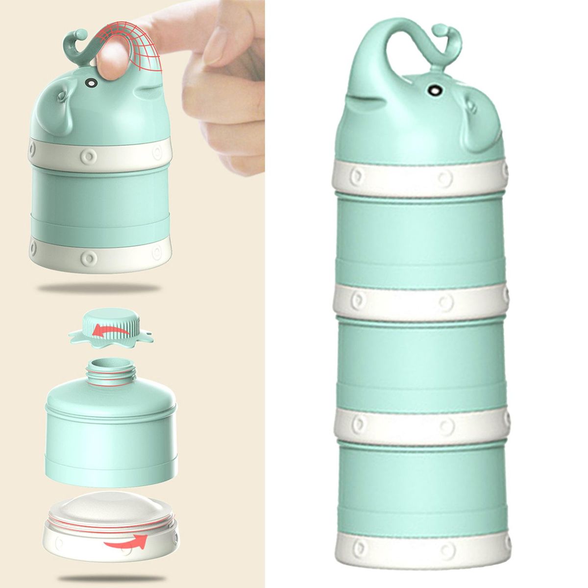 Baby Milk Powder Formula Dispenser  Snack Green