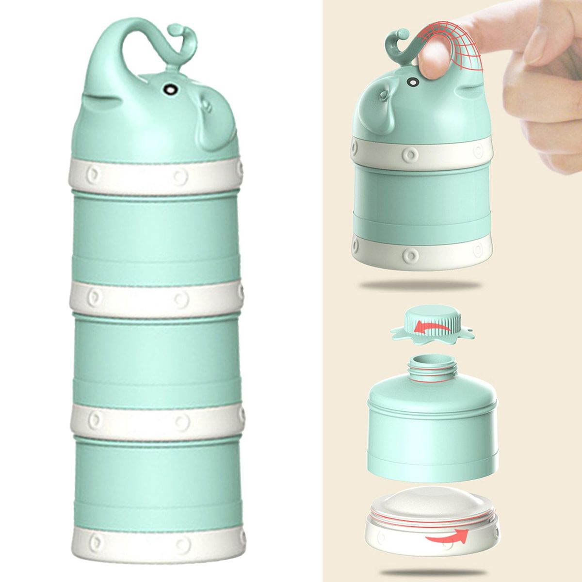 Baby Milk Powder Formula Dispenser  Snack Green