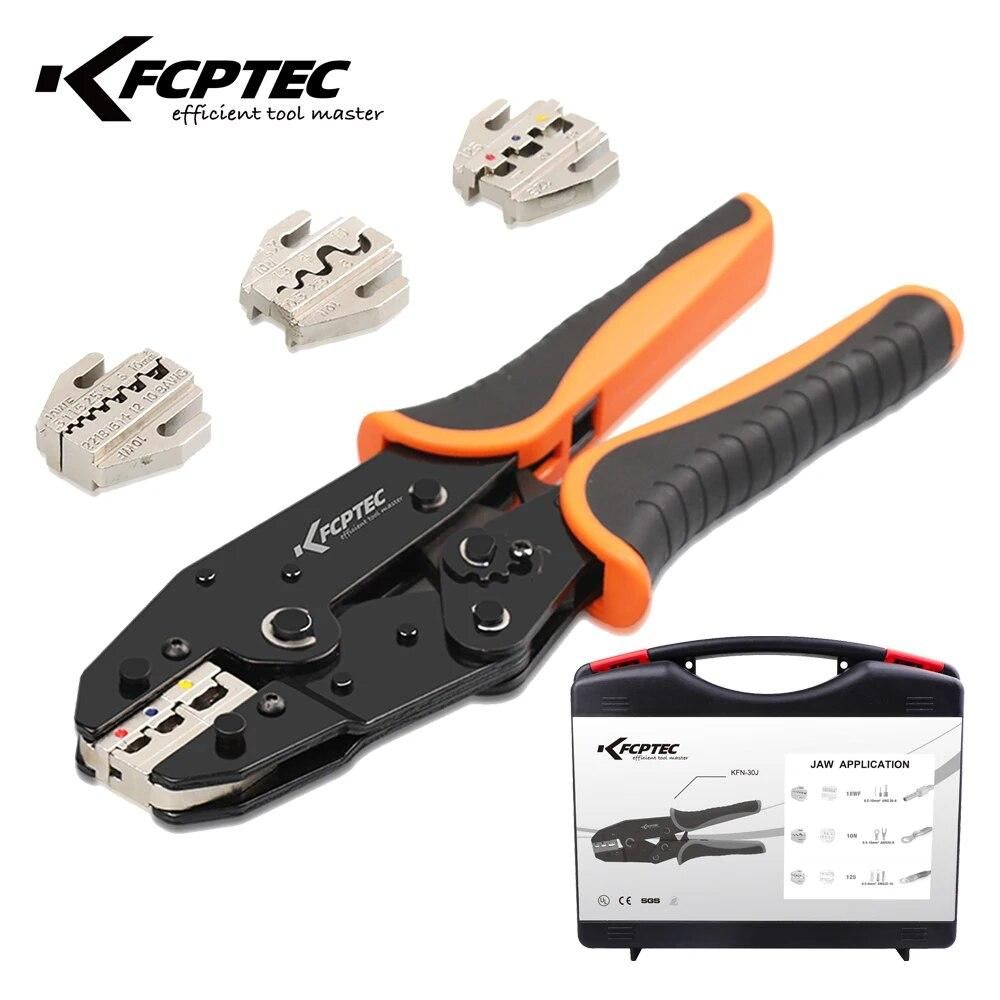 Crimping Tool Set 5PCS Ratchet Wire Crimper Kit Quick Exchange Jaw