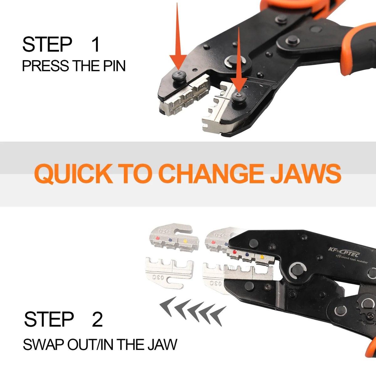Crimping Tool Set 5PCS Ratchet Wire Crimper Kit Quick Exchange Jaw