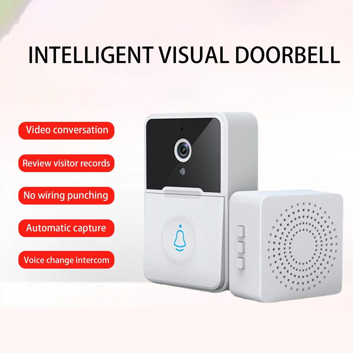 Smart Doorbell WiFi Wireless Video Door Bell White