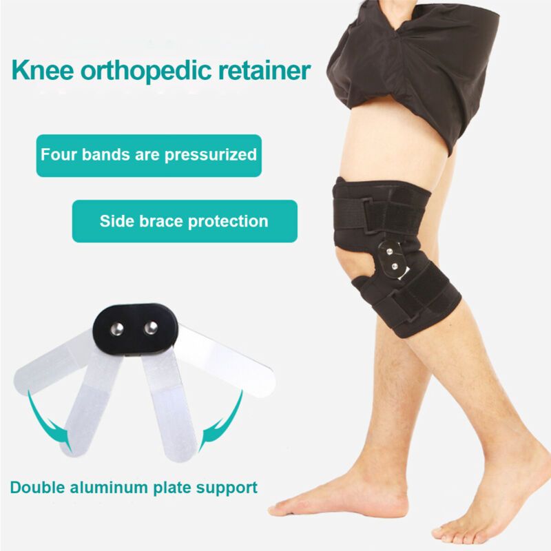 1Pc Hinged Knee Arthritis Support Guard Stabilizer Strap Wrap Sports Knee Pads Brace Adults Sport Knee Sleeve Support(#Black)
