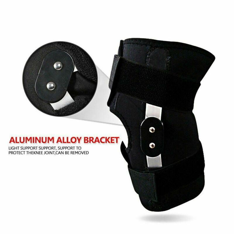 1Pc Hinged Knee Arthritis Support Guard Stabilizer Strap Wrap Sports Knee Pads Brace Adults Sport Knee Sleeve Support(#Black)