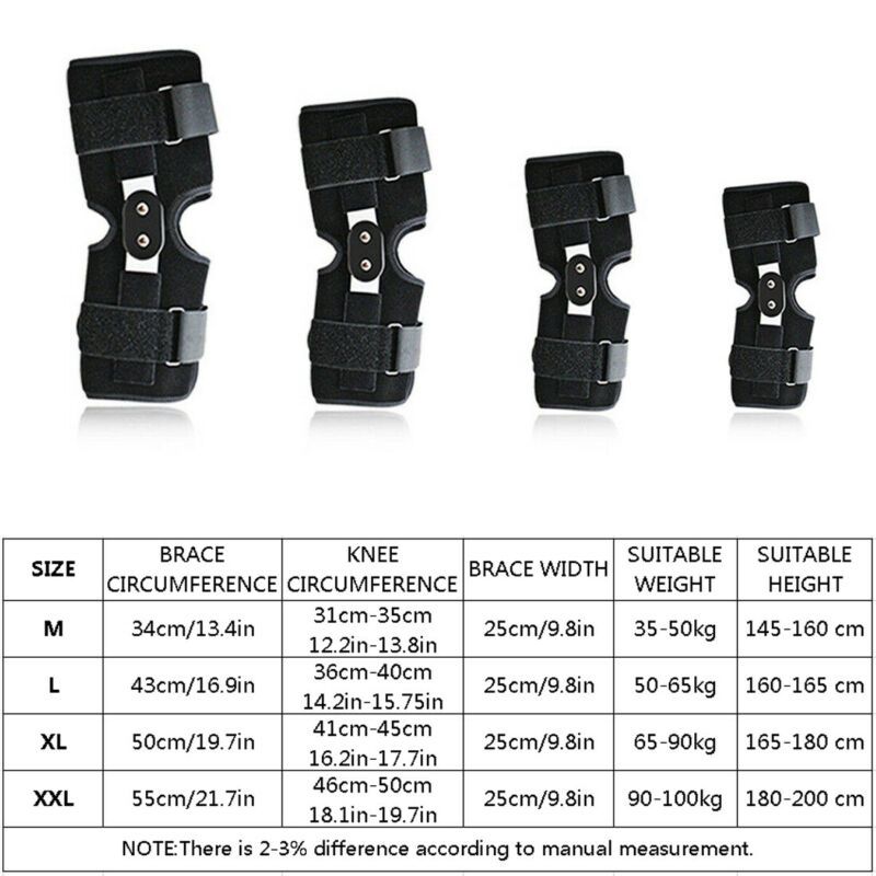 1Pc Hinged Knee Arthritis Support Guard Stabilizer Strap Wrap Sports Knee Pads Brace Adults Sport Knee Sleeve Support(#Black)