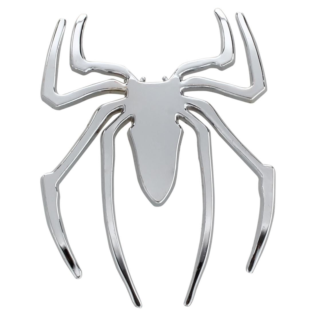 Emblem spider track 3D chrome car motor car decal sticker badge Silver