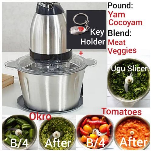 2 L-Food Court-Vegetable Chopper Yam Pounder +Key Holder
