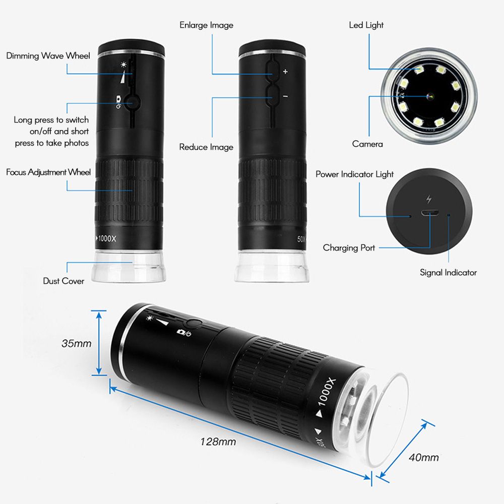 1000x Magnification Intelligent Digital Microscope Portable