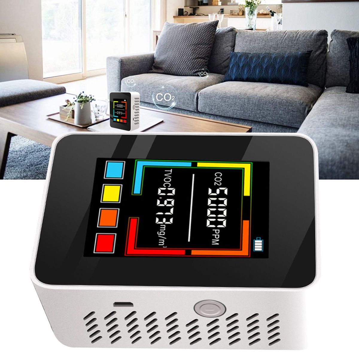 CO2 Detector Air Quality Monitor TVOC Detector CO2 Meter