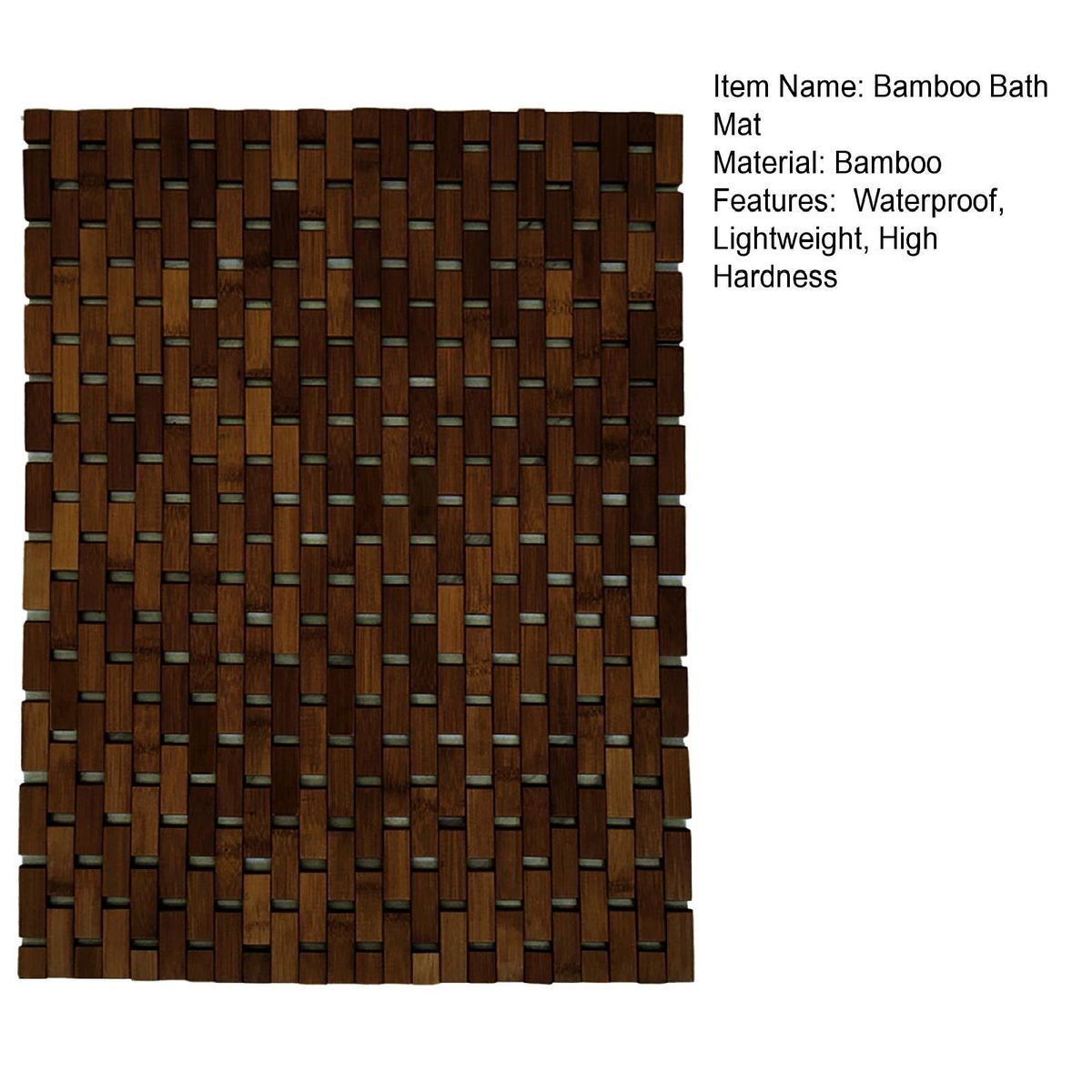 Bamboo Shower Mat Wooden SPA Kitchen Floor Rug Pad Ebony