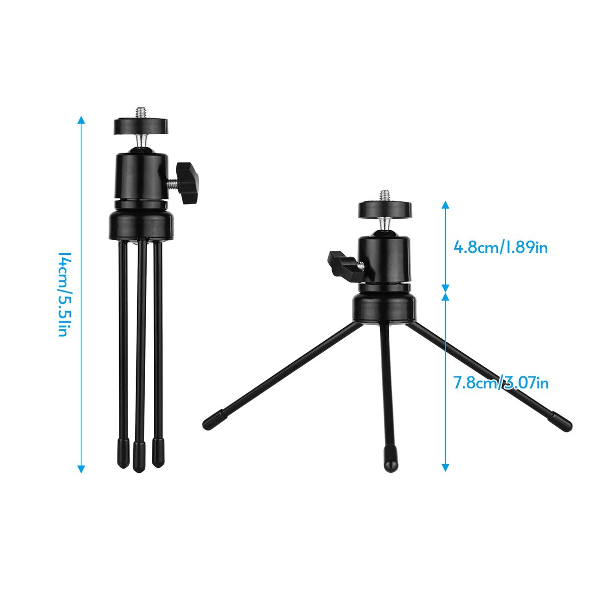 Table Ball Head Tripod Kit 360 Degree Rotatable U-shape Slot