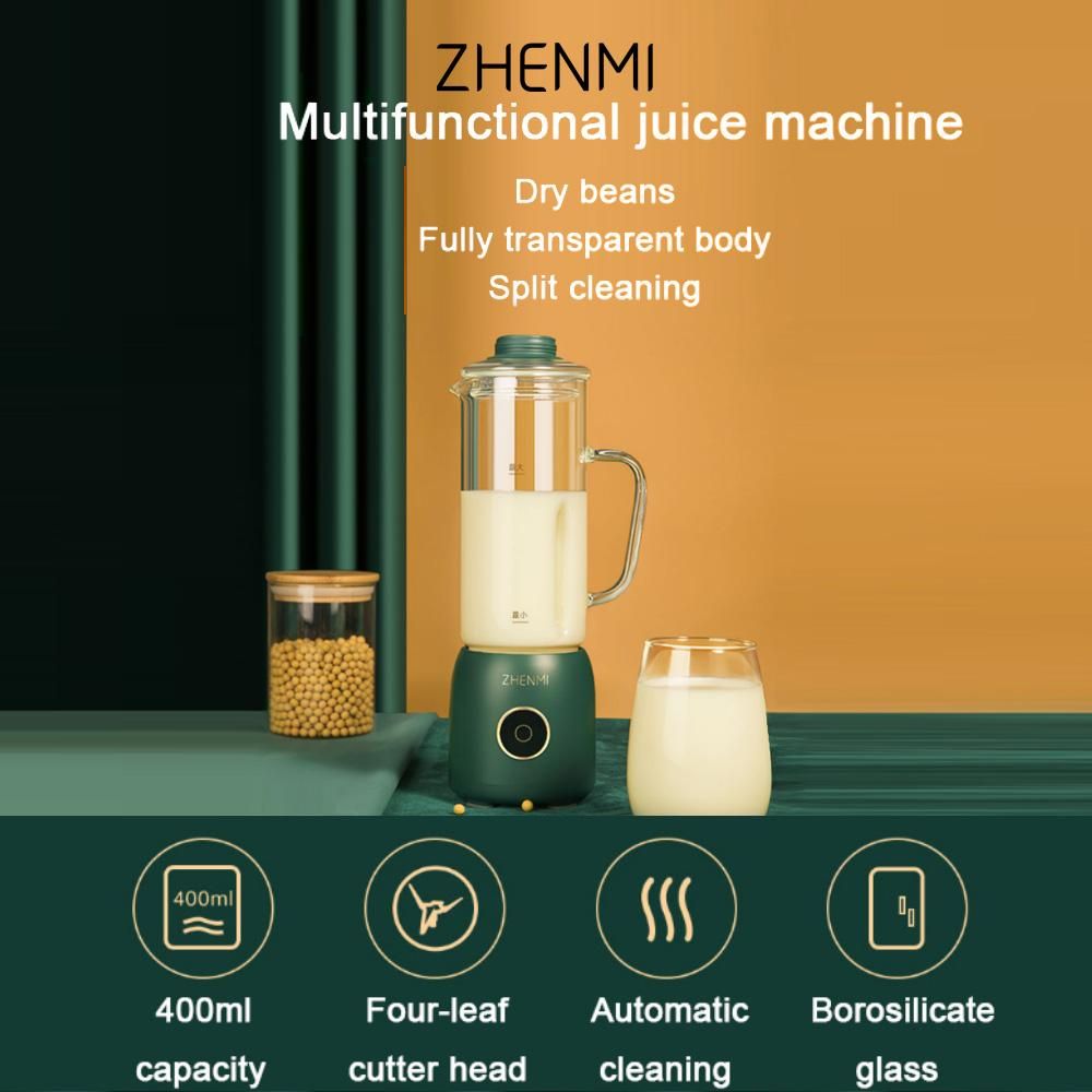 ZHENMI Mini High-Speed Blender/Mixer Filter-free Wall Breaking Machine 300W Dry Beans without Soaking Crushing Heating-up for Kitchen Ice Juicing Grind 220V