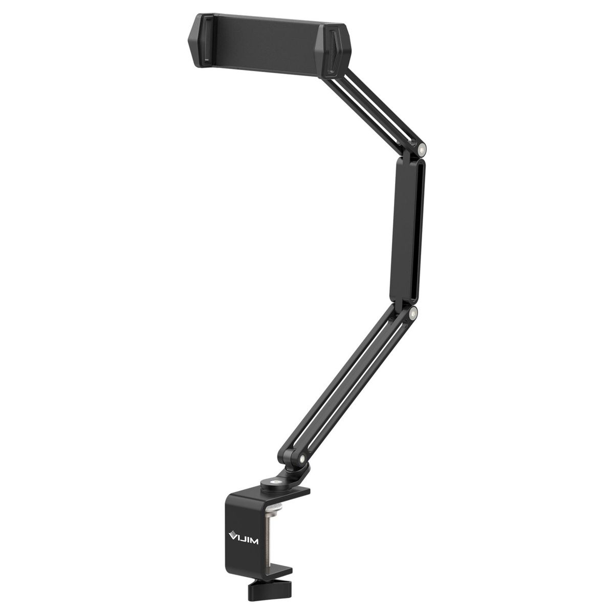 VIJIM HP001 Universal Desktop Stand for Mobile Phone/ Tablet Flexible C-Clamp Desk Mount Stand with Adjustable Tablet/Phone Holder Aluminum Alloy 1kg Load Capacity for Smartphone Tablet Vlog Live Streaming Online Teaching Vid
