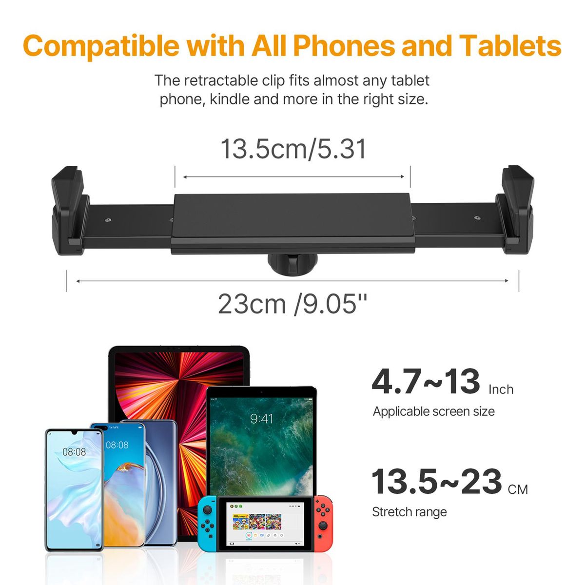VIJIM HP001 Universal Desktop Stand for Mobile Phone/ Tablet Flexible C-Clamp Desk Mount Stand with Adjustable Tablet/Phone Holder Aluminum Alloy 1kg Load Capacity for Smartphone Tablet Vlog Live Streaming Online Teaching Vid