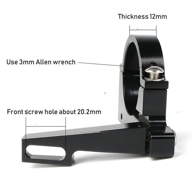 Bi Y Le Front Derailleur Adapter Seat   Aluminum Alloy Front Derailleur  Onversion    For Foldable Bike 1 Pie E-black