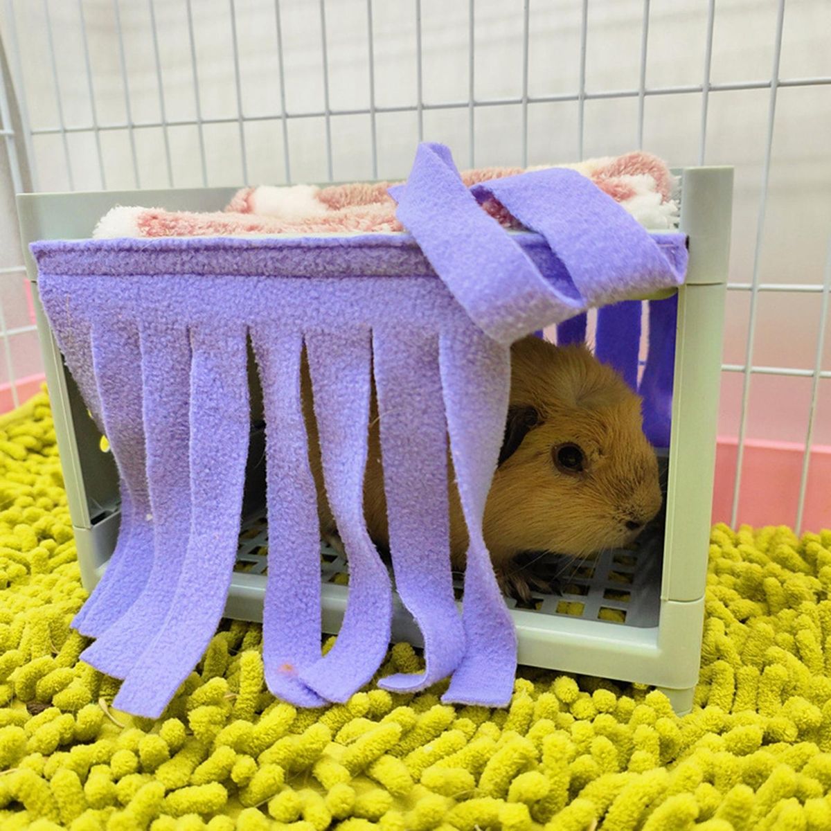 2Pcs Hamster Den Tassel Guinea Pig Hamster Pets Bed Tassel Purple