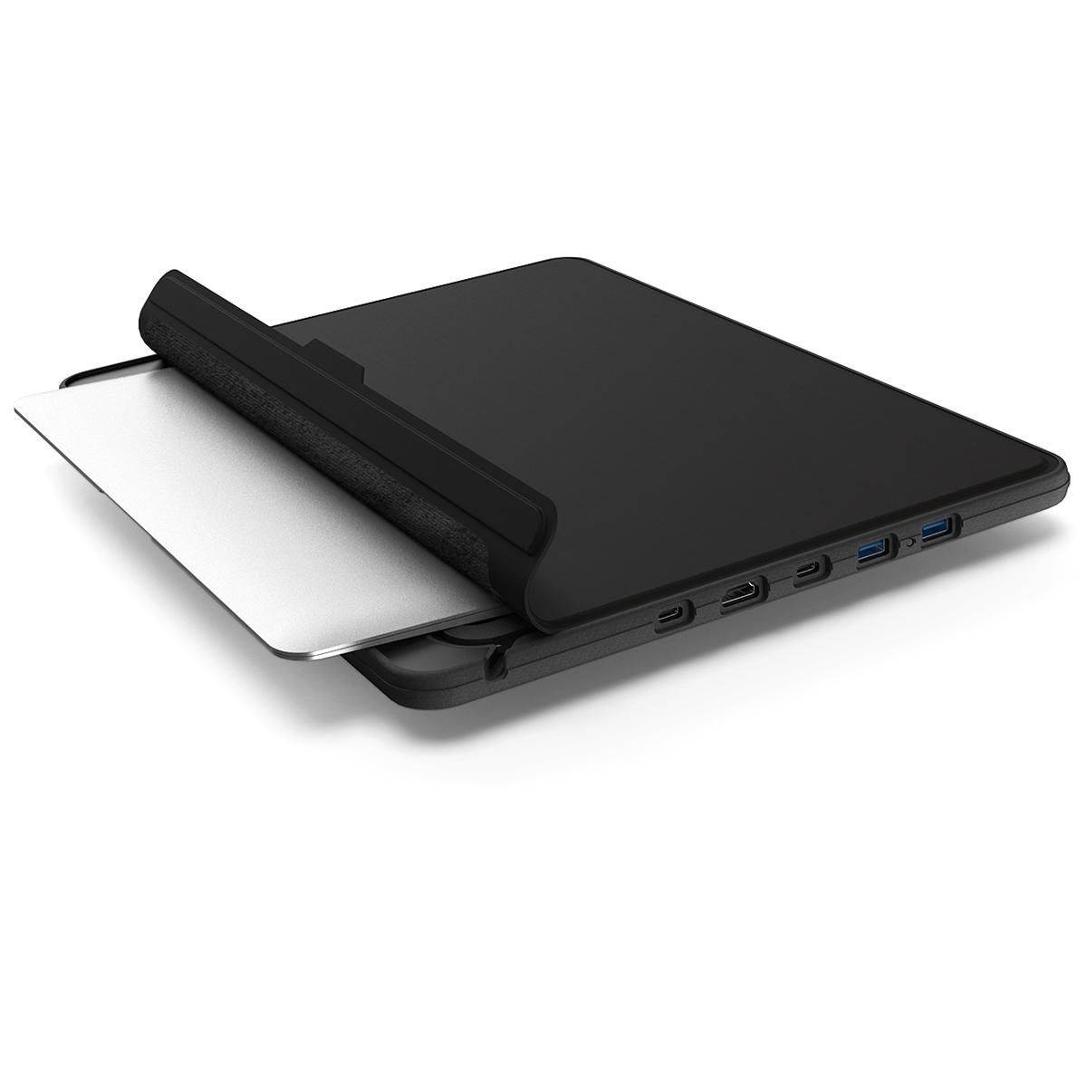 dodocool 5-in-1 Multifunctional USB-C Hub Laptop Case with Type-C Power Delivery 4K Video HD Output Port USB-C 3.0 Port and 2 SuperSpeed USB 3.0 Ports for 14 Inch and below Laptop Black