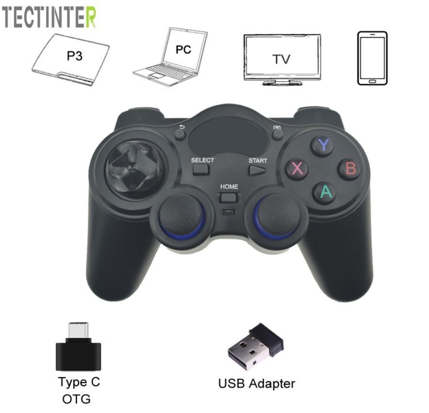 Android Gamepad TV 2.4G Wireless Controller Black Type C