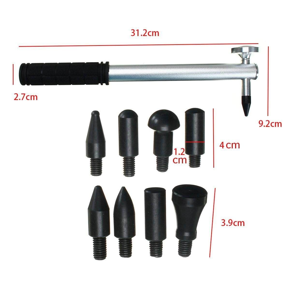 Car Boby Paintless Dent Repair PDR Tools Multi-Functional Tap Down Hammer 9Heads