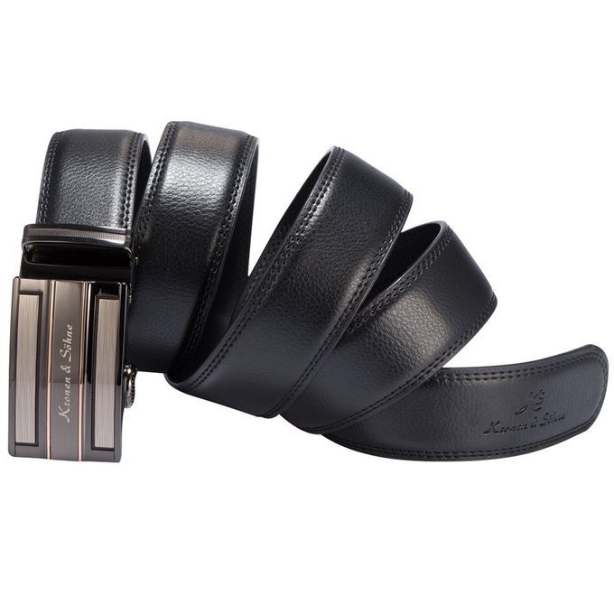 Automati    Bu Kle Soft Leather Belts For Men Male  Asual Waist Bands-black-16
