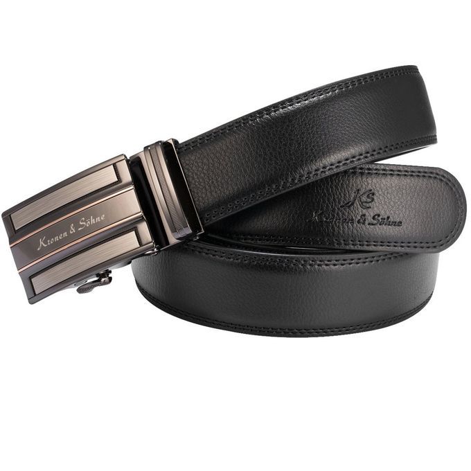 Automati    Bu Kle Soft Leather Belts For Men Male  Asual Waist Bands-black-16