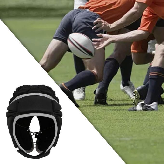 Football Hockey Rugby Headguard Protector Scrum Hat Black