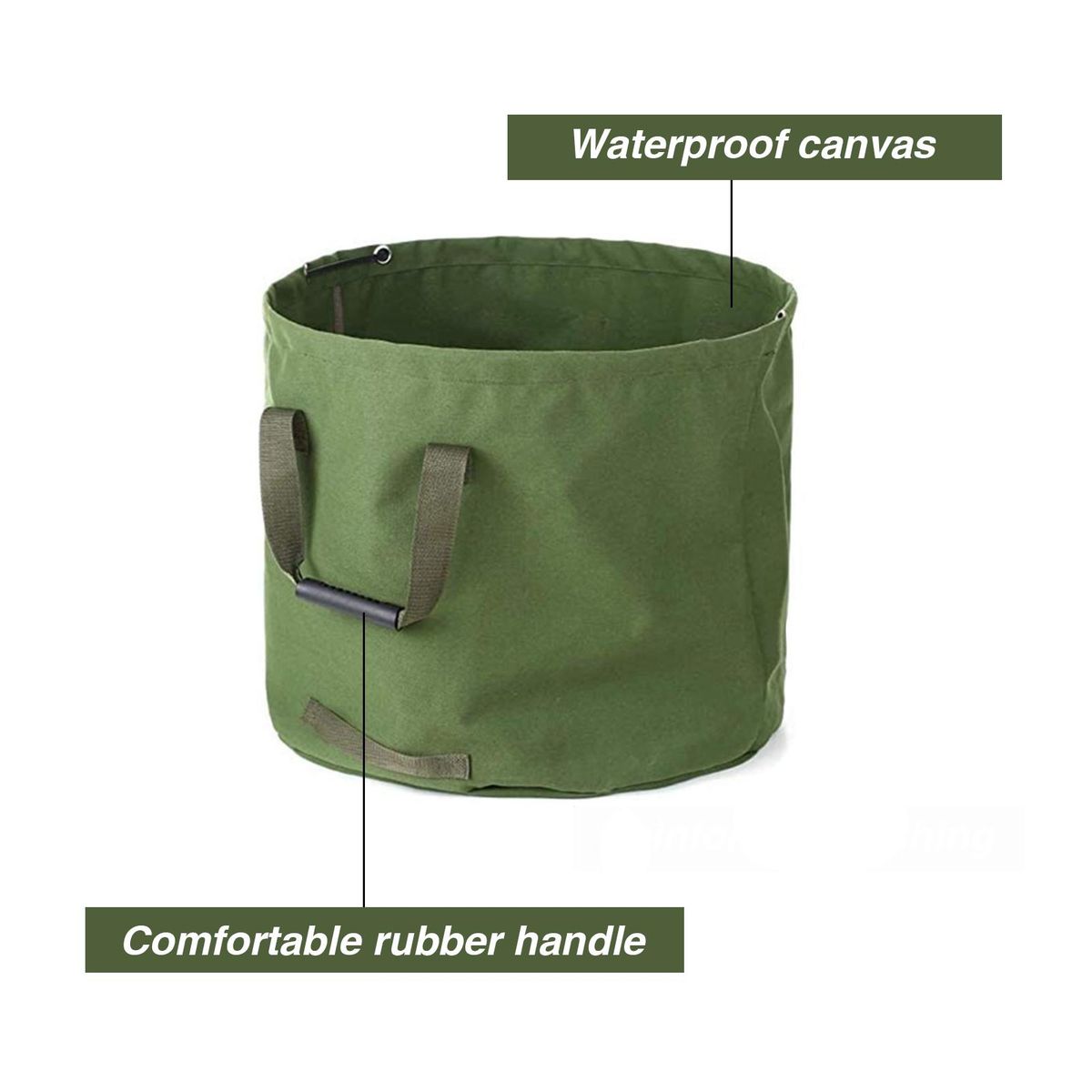 Garden Waste Bag Collapsible Canvas Reusable Water Resistant Garden Yard Leaf Waste Bag Waste Sack with Handles Storage Bag