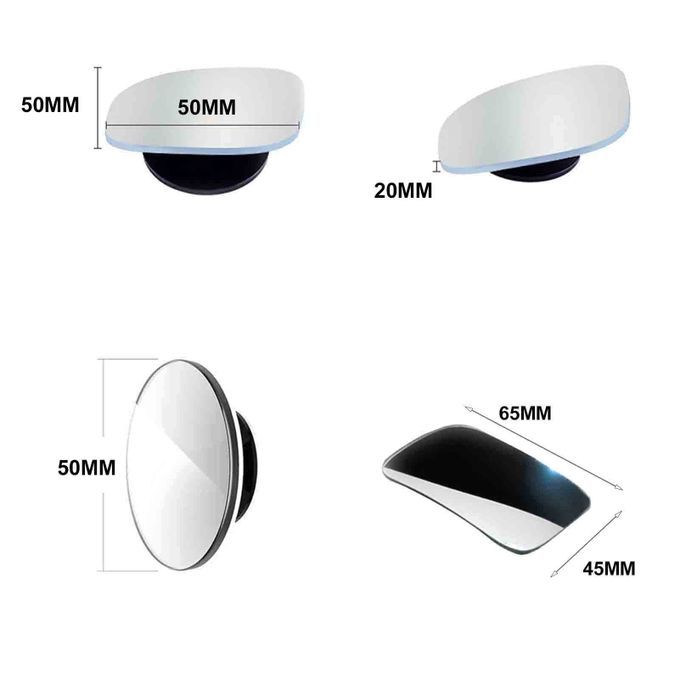 2Pcs/Set Rear View Mirror High Clarity Wide Angle Mini 360-