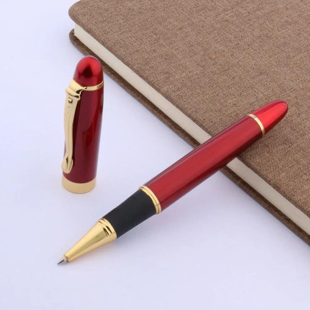 New Office Red Painting Golden Trim Gift 0.5MM Black Ink Refill  Rollerball Pen