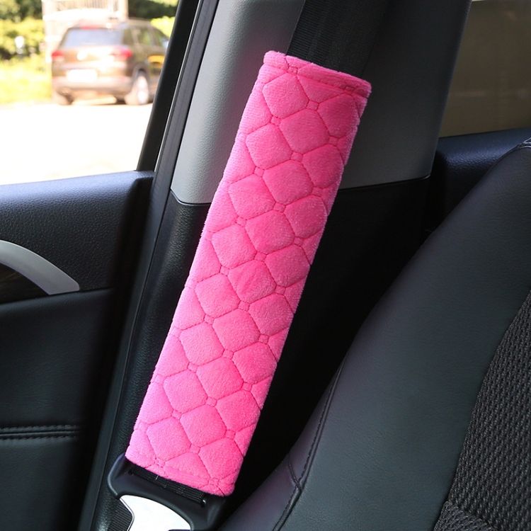 Car Seat Belt Protector Extended Shoulder Pads Rose Red Square